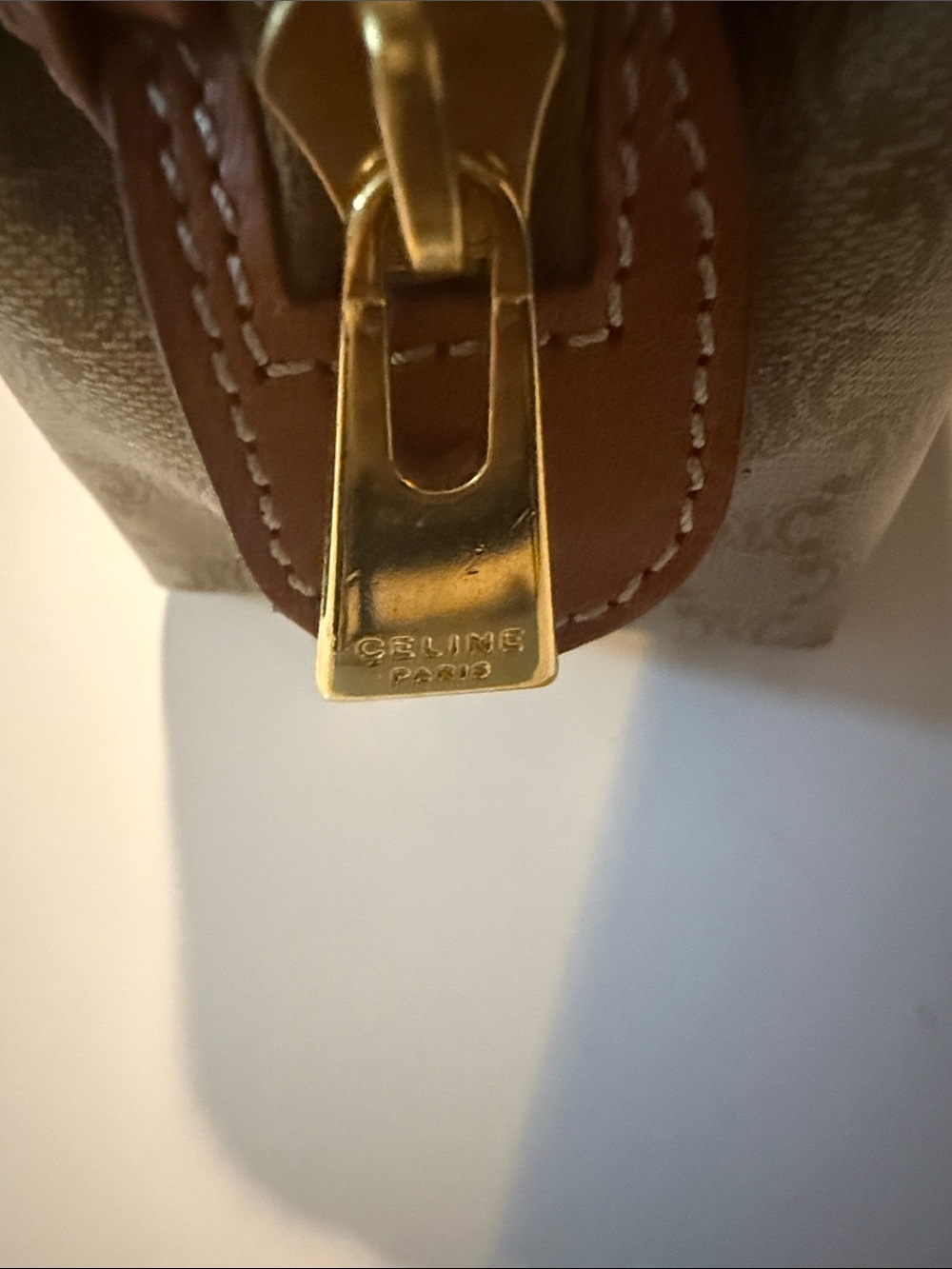 Celine small makeup bag w/ top zipper closure. - Picture 3 of 11